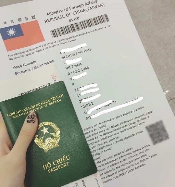 Visa Đài Loan trọn gói